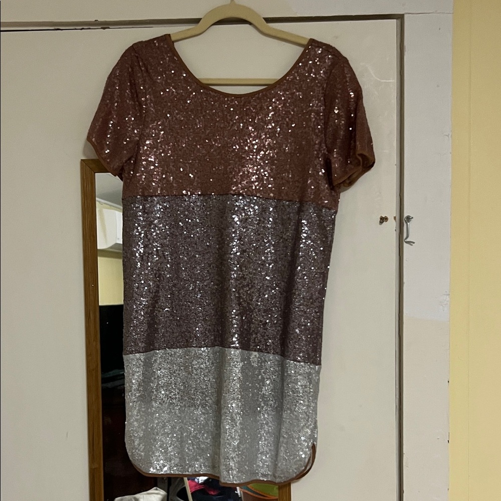 The Mint Julep Boutique Sequin Color Block Dress